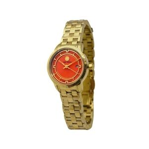 Tory Burch TRB1006 Women's Orange Dial Stainless Steel Swiss Watch